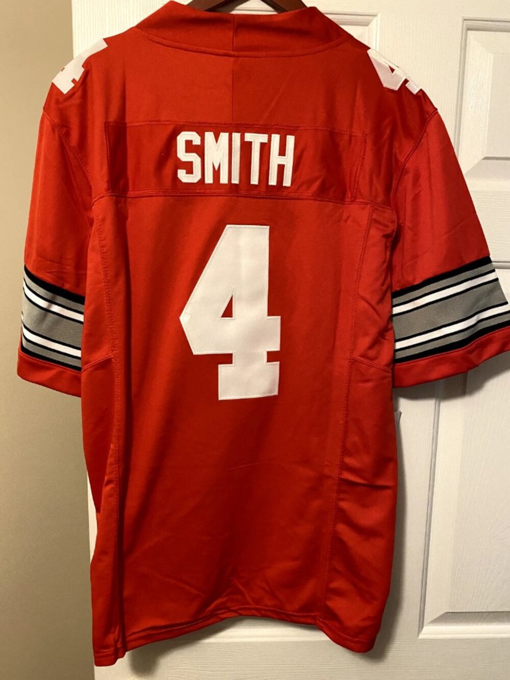 Jeremiah Smith Kids Stitched Jersey Scarlet Heritage Stripe Vapor Red